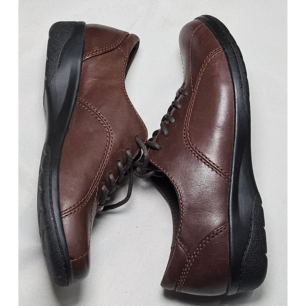 Clarks Collection Brown Leather Lace Up Oxford Shoes Women Size 5.5 US New - Picture 3 of 10